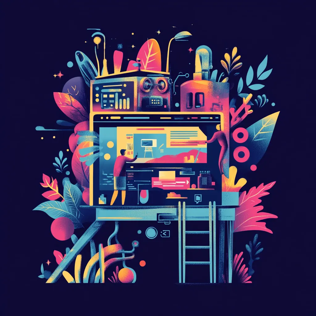 An illustration of painting of a website, abstract art