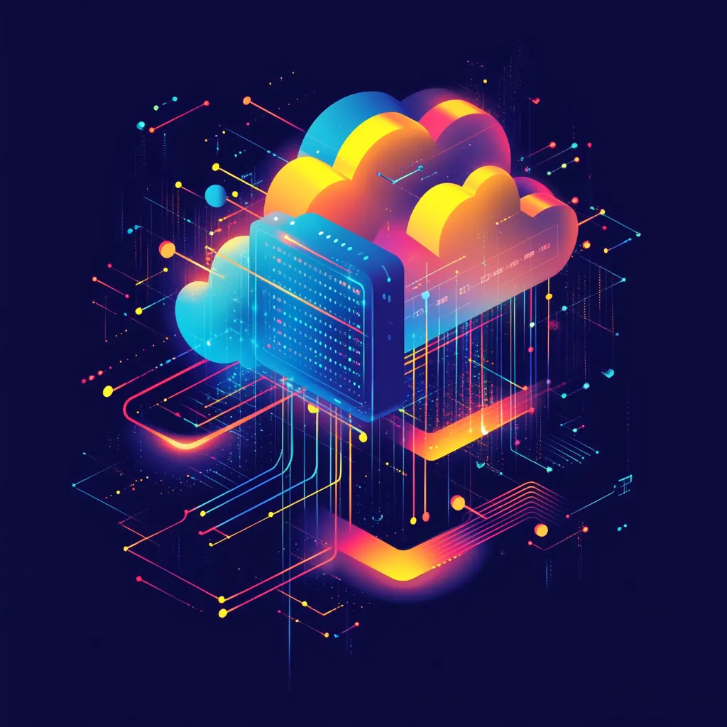 An illustration of a cloud service connecting to a server